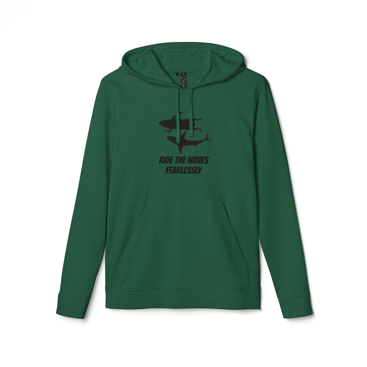 adidas® Unisex Fleece Hoodie Ride the Waves Fearlessly — by Mariu del Campo