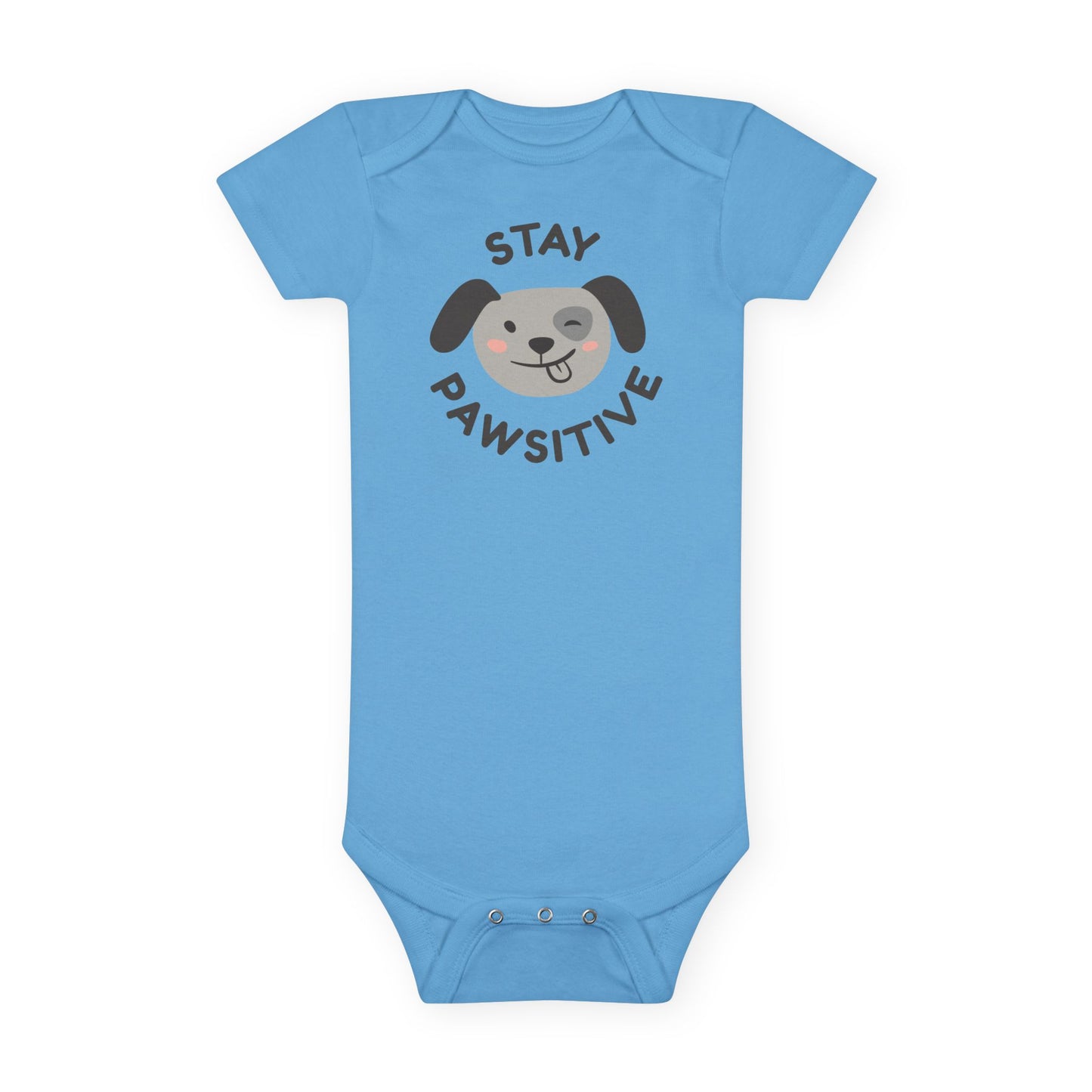 Baby Bodysuit Unisex Short Sleeve Stay Pawsitive — by Mariu del Campo