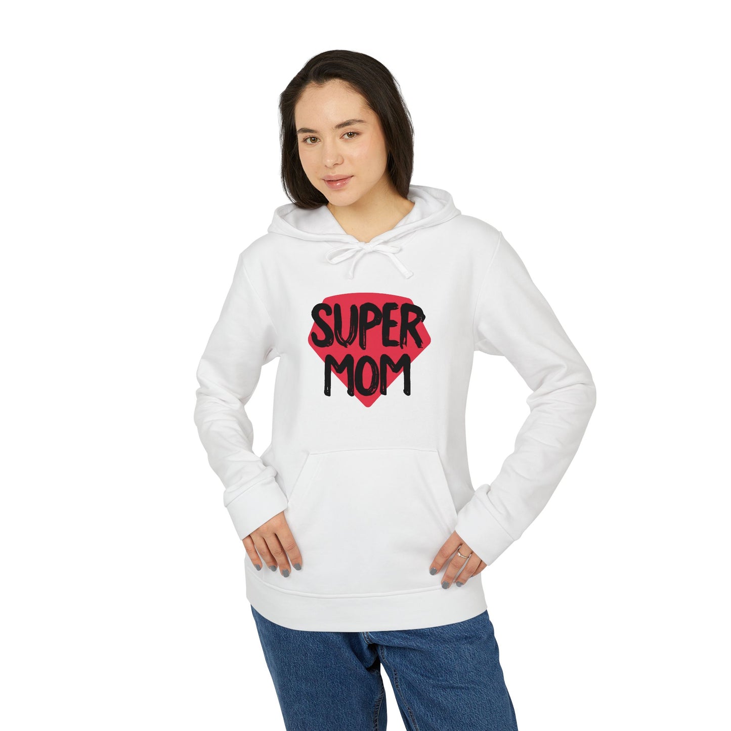 adidas® Unisex Fleece Hoodie Super Mom by Mariu del Campo.