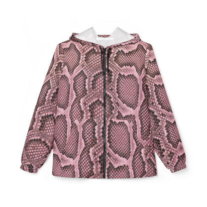 Jacket Windbreaker pink reptile by Mariu del Campo.