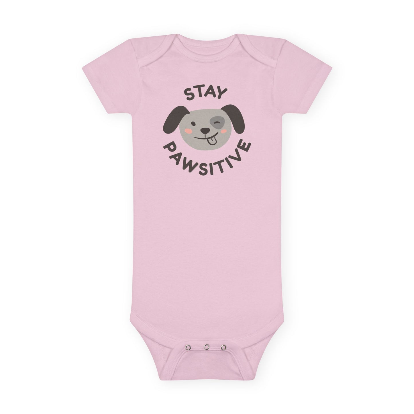 Baby Bodysuit Unisex Short Sleeve Stay Pawsitive — by Mariu del Campo