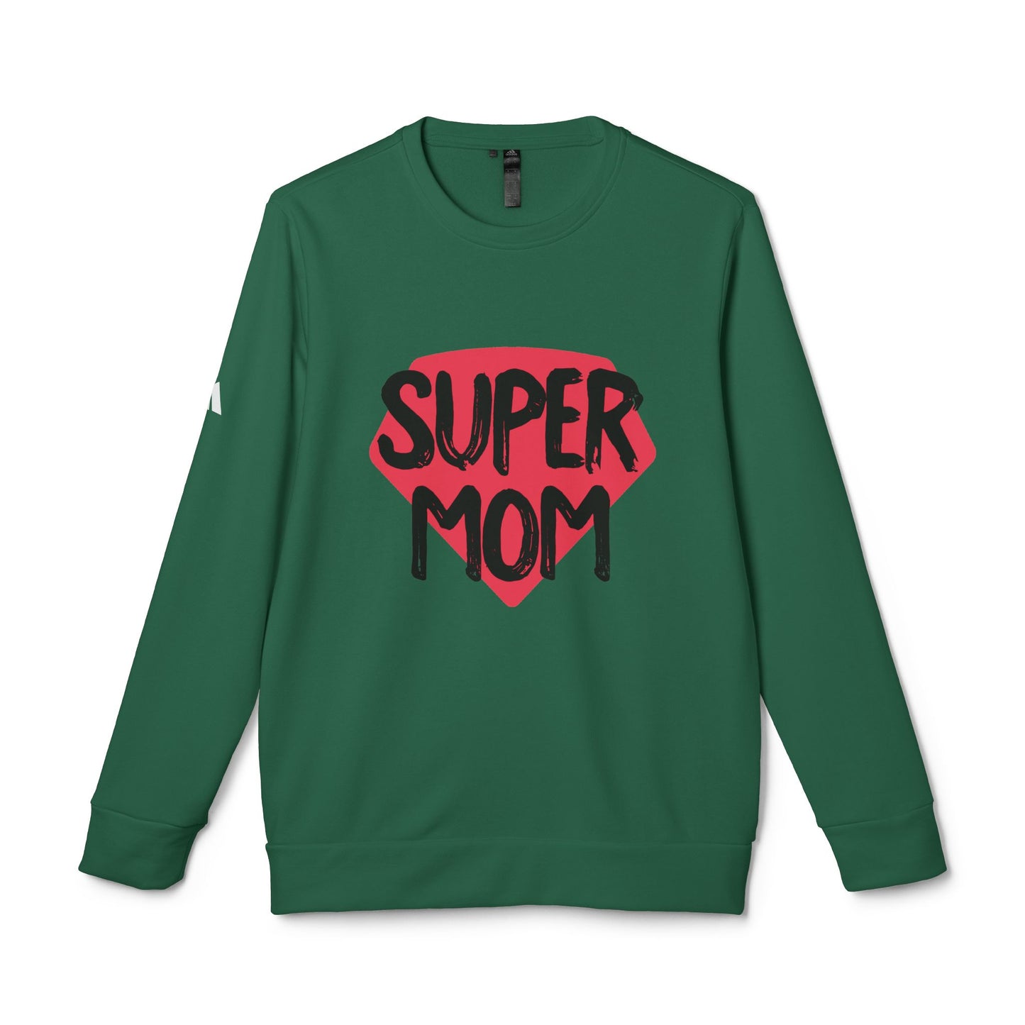 adidas® Unisex Fleece Crewneck Sweatshirt Super Mom by Mariu del Campo.
