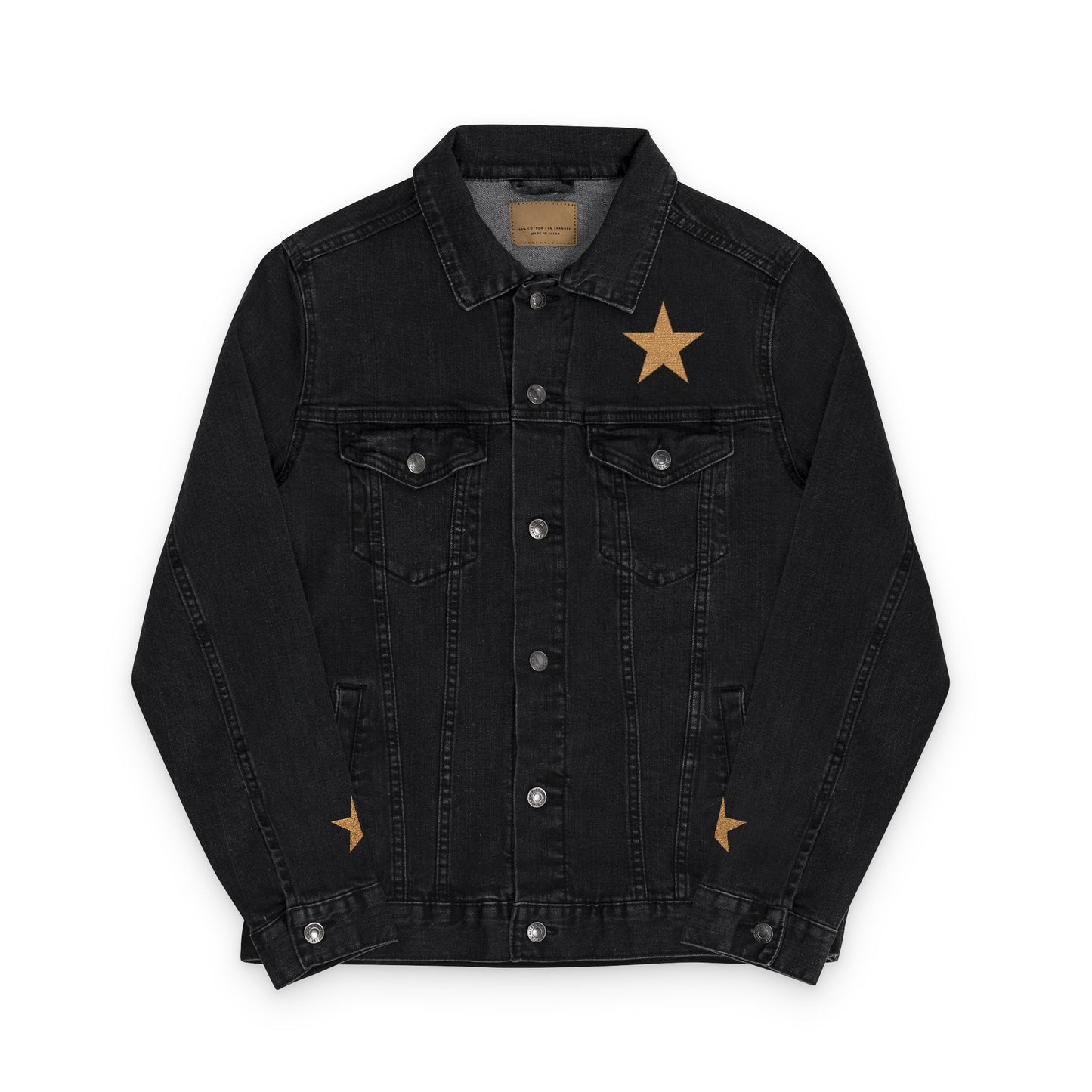 Denim Jacket Starry Embroidered Unisex by Mariu del Campo.
