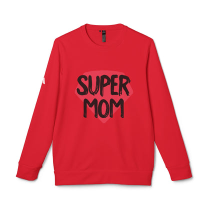 adidas® Unisex Fleece Crewneck Sweatshirt Super Mom by Mariu del Campo.