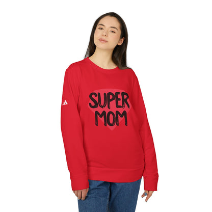 adidas® Unisex Fleece Crewneck Sweatshirt Super Mom — by Mariu del Campo