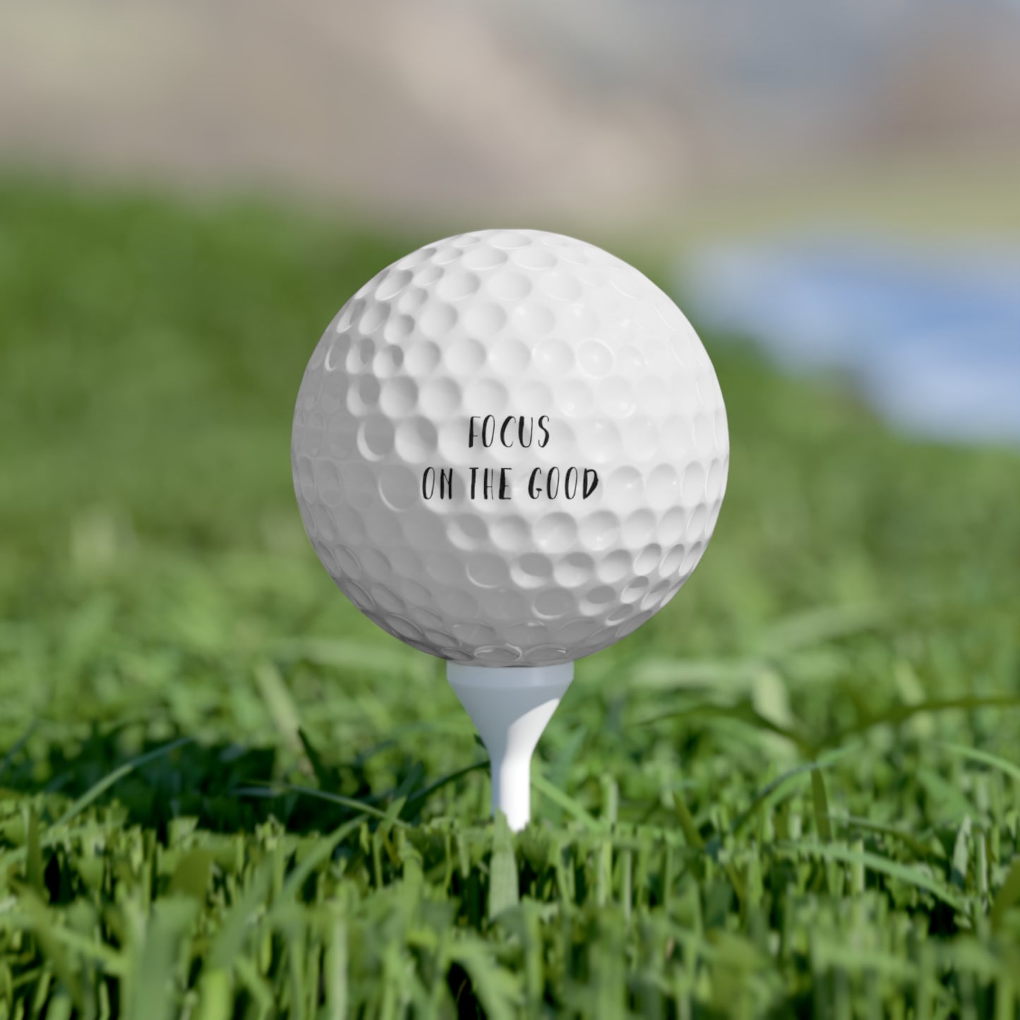 Golf Balls, 6pcs Focus on the Good by Mariu del Campo.