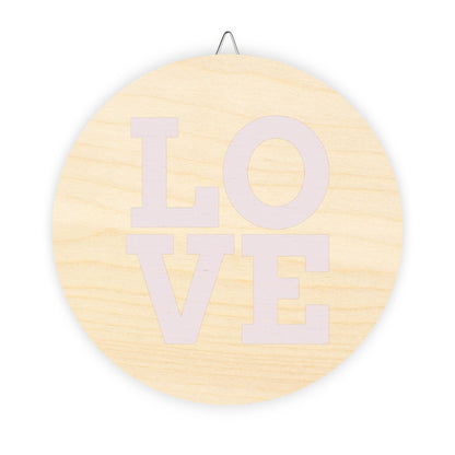 Signs love in Wood by Mariu del Campo.
