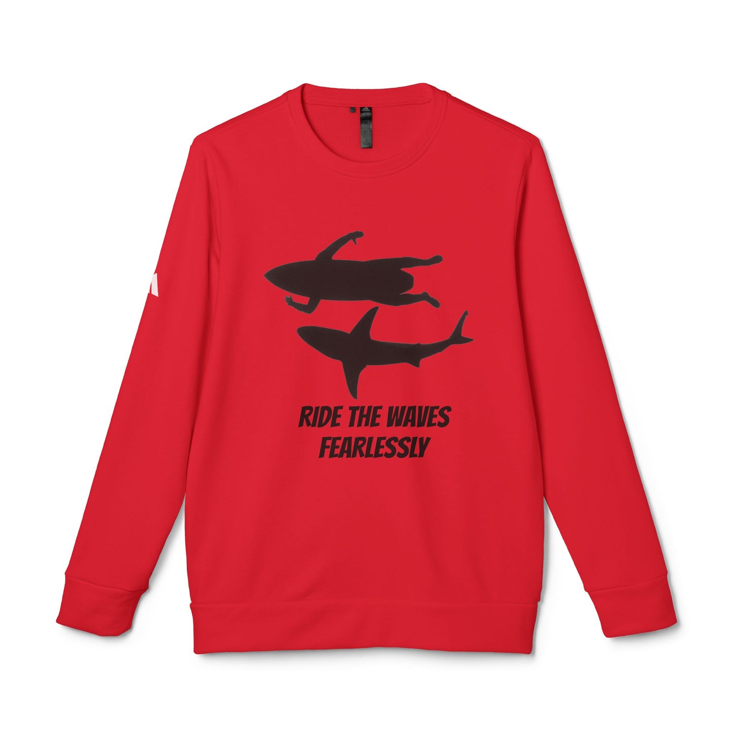 adidas® Unisex Fleece Crewneck Ride the Waves Fearlessly — by Mariu del Campo