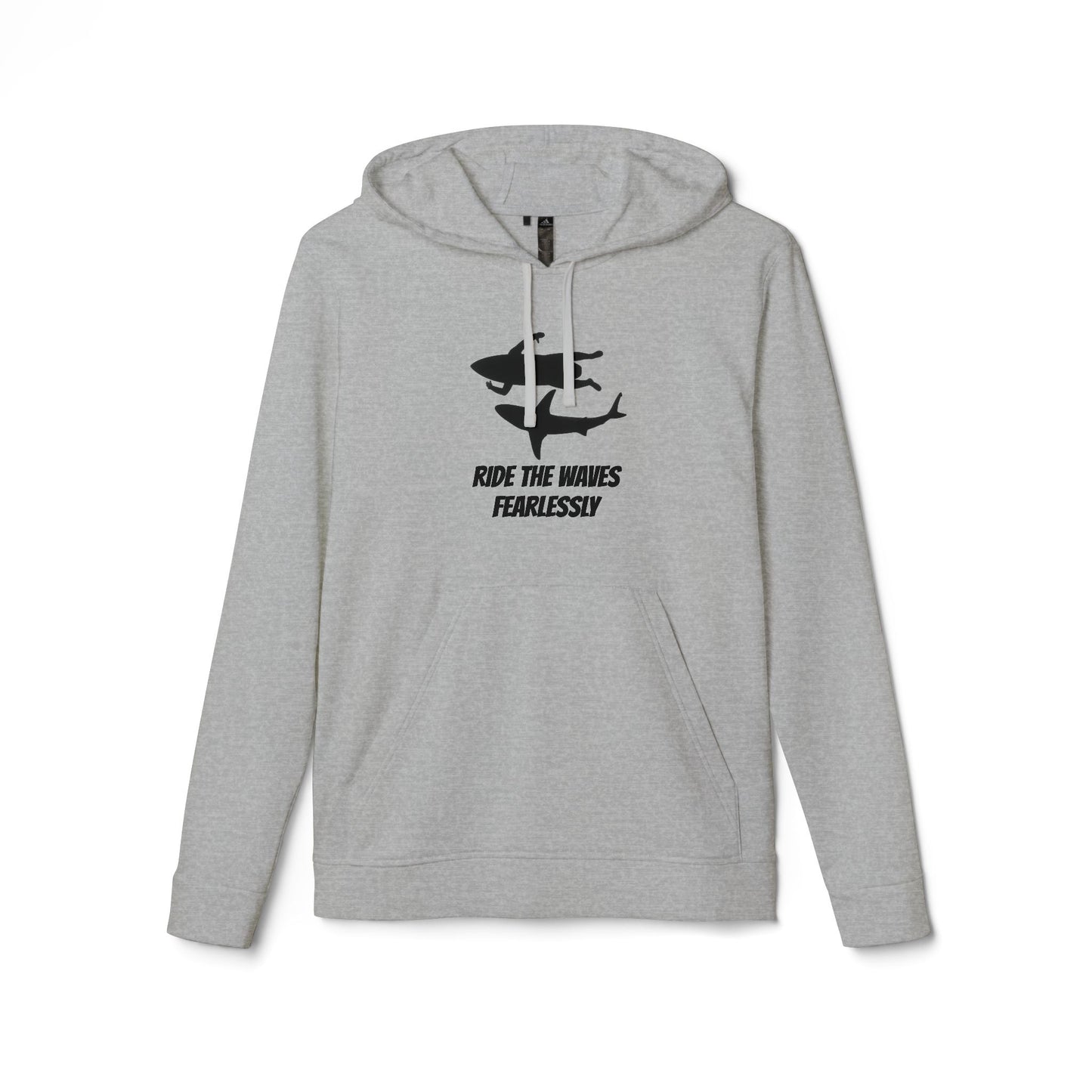 adidas® Unisex Fleece Hoodie Ride the Waves Fearlessly — by Mariu del Campo