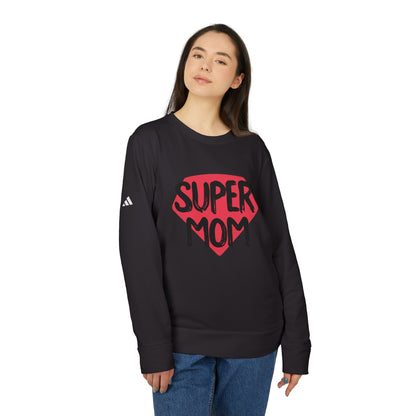 adidas® Unisex Fleece Crewneck Sweatshirt Super Mom by Mariu del Campo.