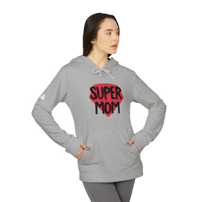adidas® Unisex Fleece Hoodie Super Mom by Mariu del Campo.