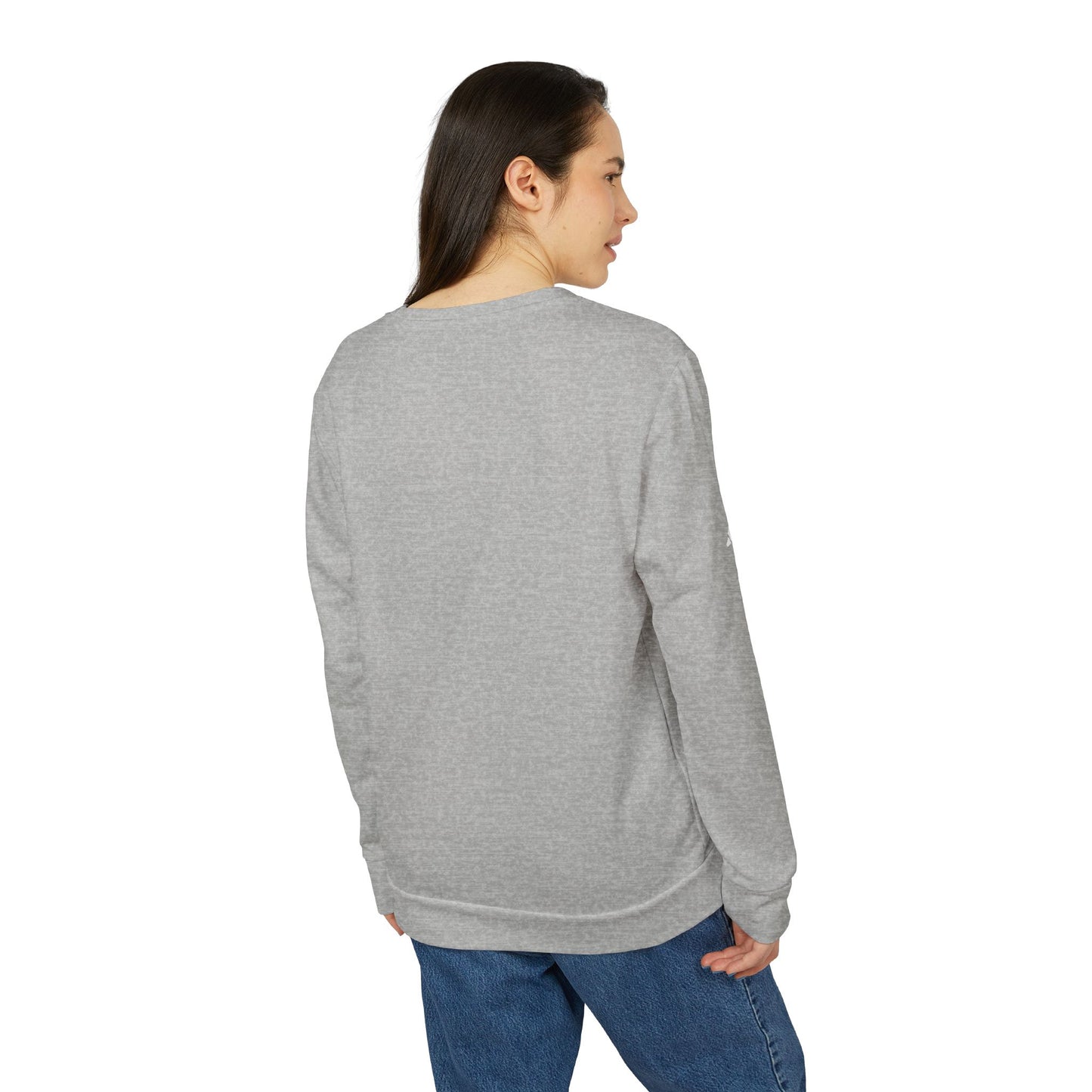 adidas® Unisex Fleece Crewneck Ride the Waves Fearlessly — by Mariu del Campo