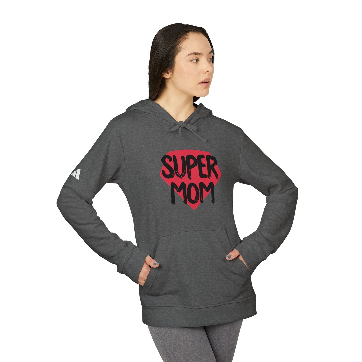 adidas® Unisex Fleece Hoodie Super Mom by Mariu del Campo.