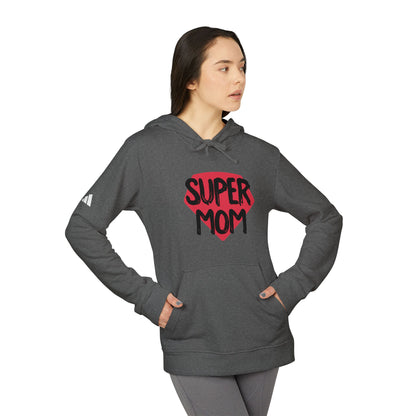 adidas® Unisex Fleece Hoodie Super Mom by Mariu del Campo.