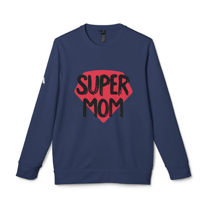 adidas® Unisex Fleece Crewneck Sweatshirt Super Mom by Mariu del Campo.