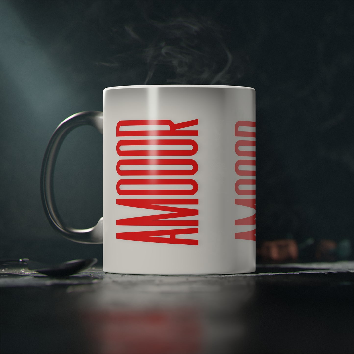 Mug Amooor Magic Mug - Perfect Gift for Valentine's Day & Coffee Lovers by Mariu del Campo.