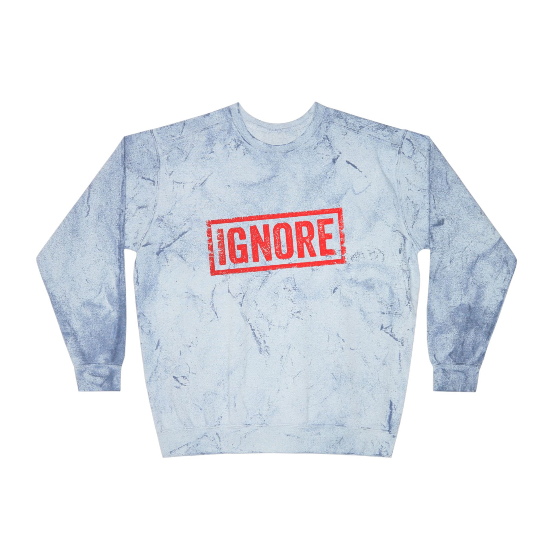 Sweatshirt Color Blast Crewneck Ignore by Mariu del Campo — back view artwork