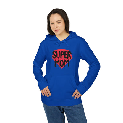 adidas® Unisex Fleece Hoodie Super Mom by Mariu del Campo.