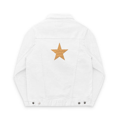 Denim Jacket Starry Embroidered Unisex by Mariu del Campo.