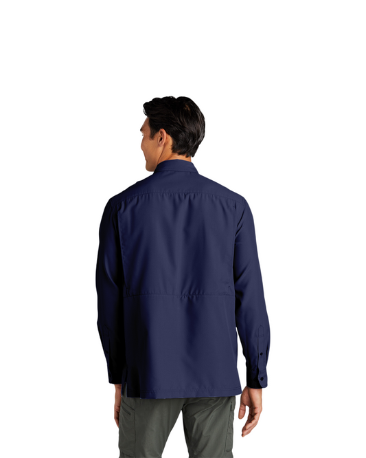 Men's Long Sleeve UV Shirt by Mariu del Campo — sleeve and collar detail