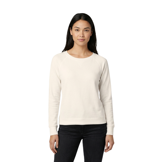 Women's Featherweight French Terry Long Sleeve Crewneck by Mariu del Campo — black front