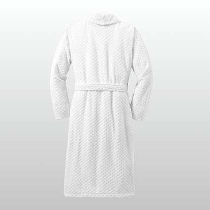 Robe Unisex Terry Shawl Surf Club by Mariu del Campo — embroidery detail close-up