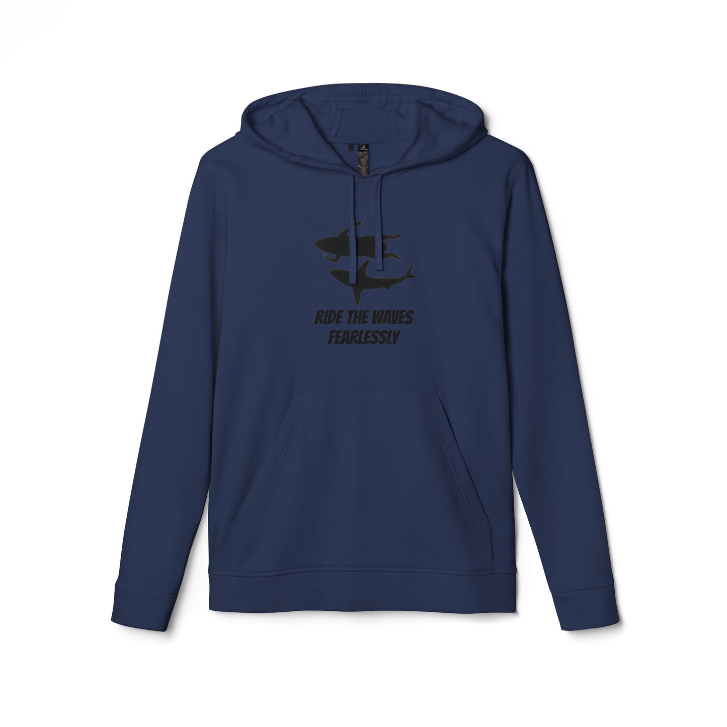 adidas® Unisex Fleece Hoodie Ride the Waves Fearlessly — by Mariu del Campo
