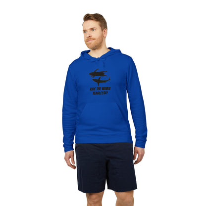 adidas® Unisex Fleece Hoodie Ride the Waves Fearlessly — by Mariu del Campo
