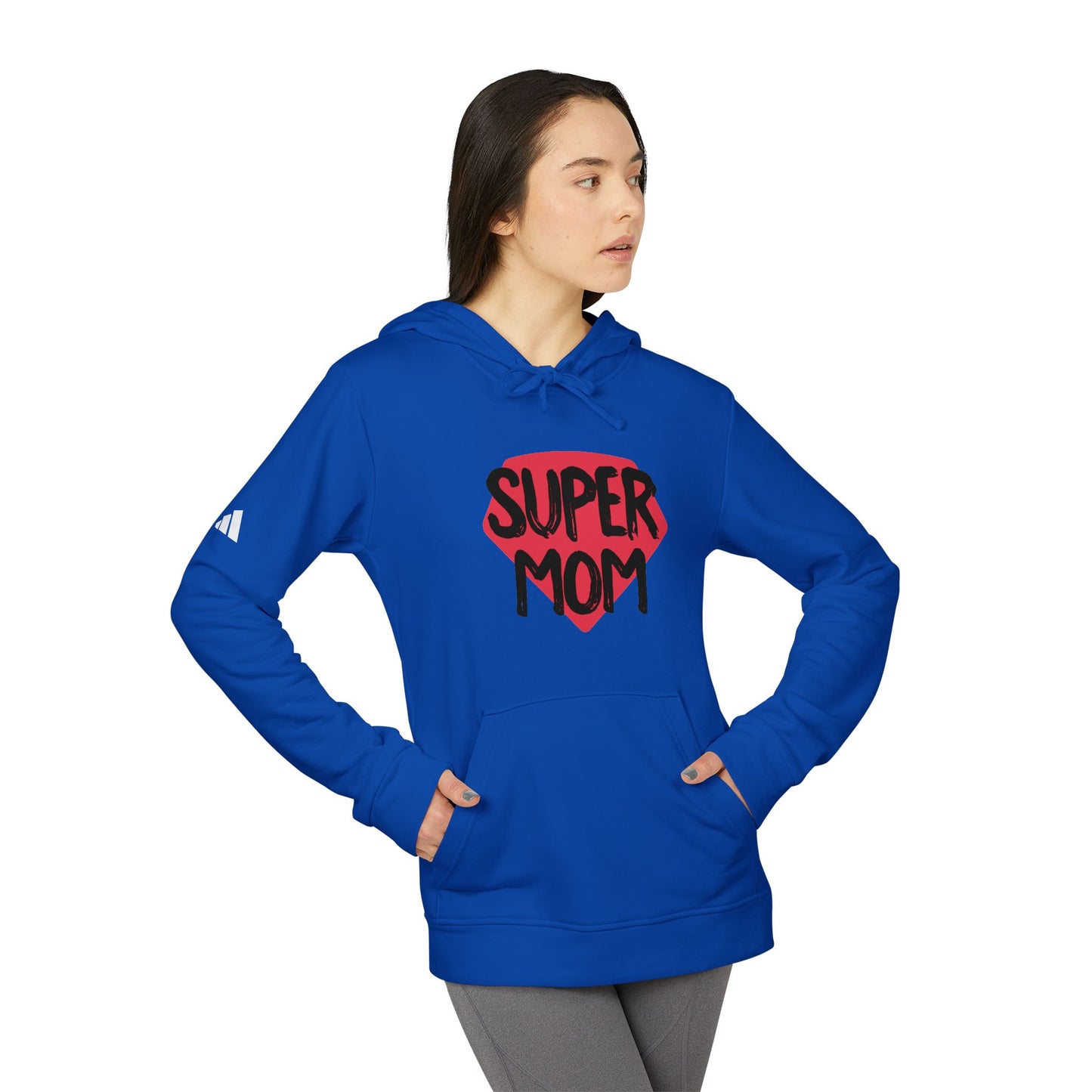 adidas® Unisex Fleece Hoodie Super Mom — by Mariu del Campo