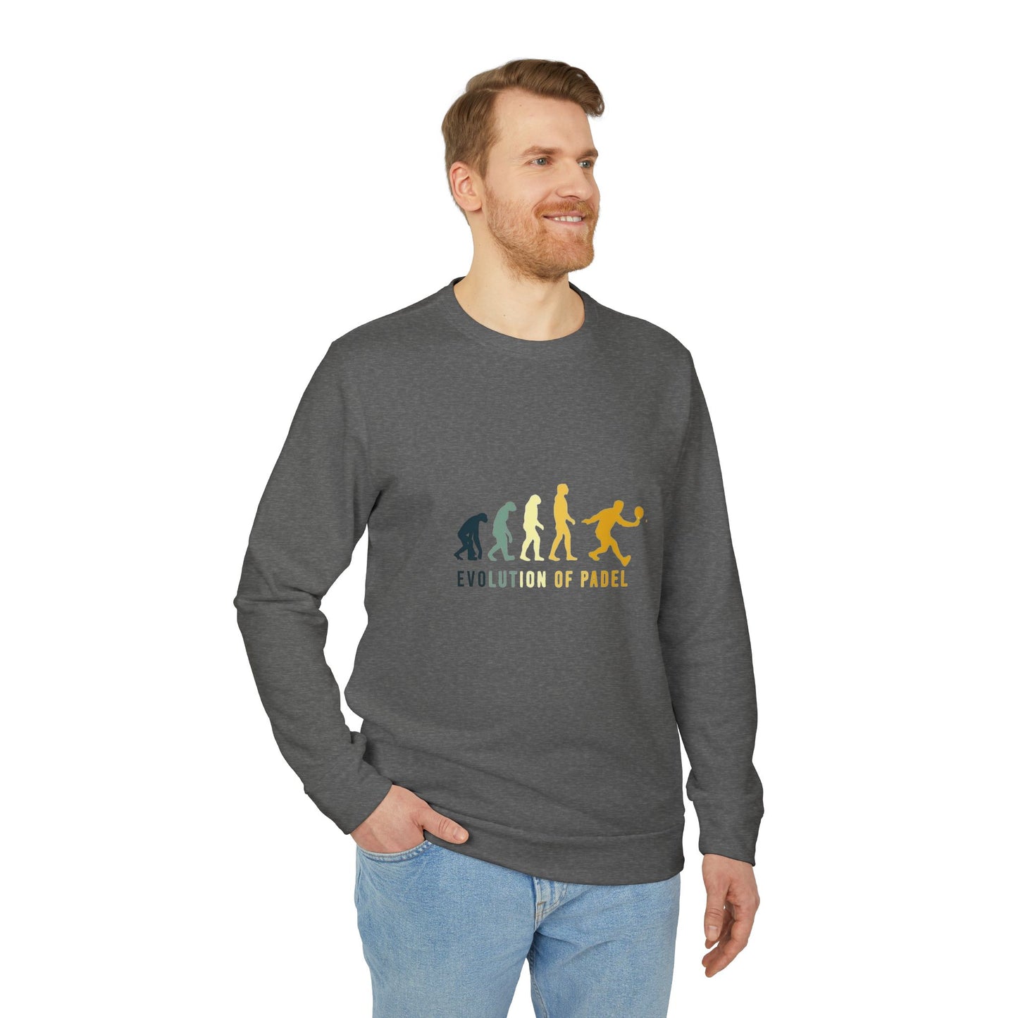 adidas® Unisex Fleece Crewneck Evolution of Padel — by Mariu del Campo
