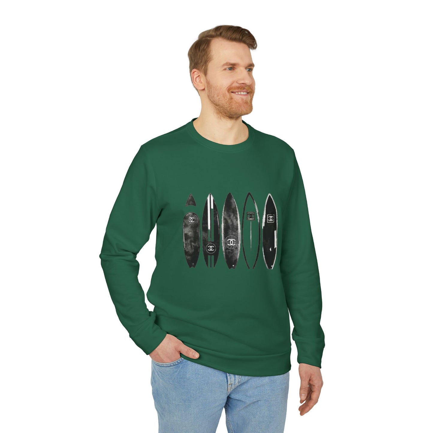 adidas® Unisex Fleece Crewneck Surf — by Mariu del Campo
