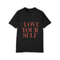 T-Shirt #LoveYourSelf Men's Raglan by Mariu del Campo.