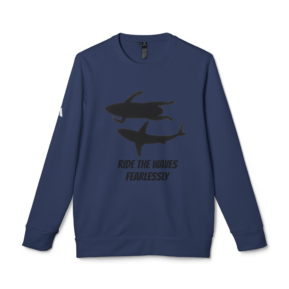 adidas® Unisex Fleece Crewneck Ride the Waves Fearlessly — by Mariu del Campo