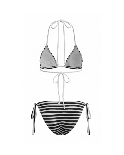 Swimsuit Women's Bikini Black Striped — by Mariu del Campo