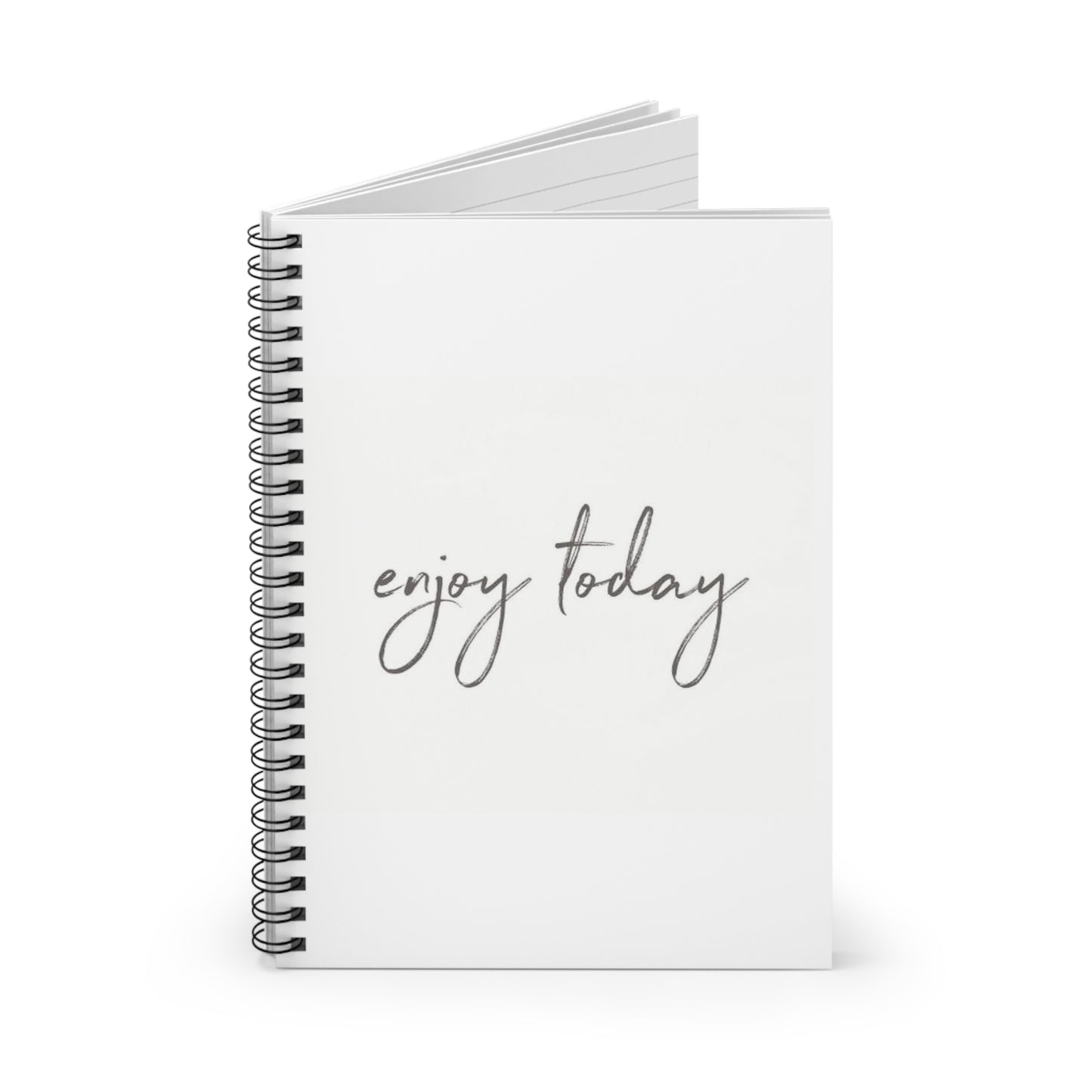 Notebook -Spiral Ruled Line Enjoy Today by Mariu del Campo.