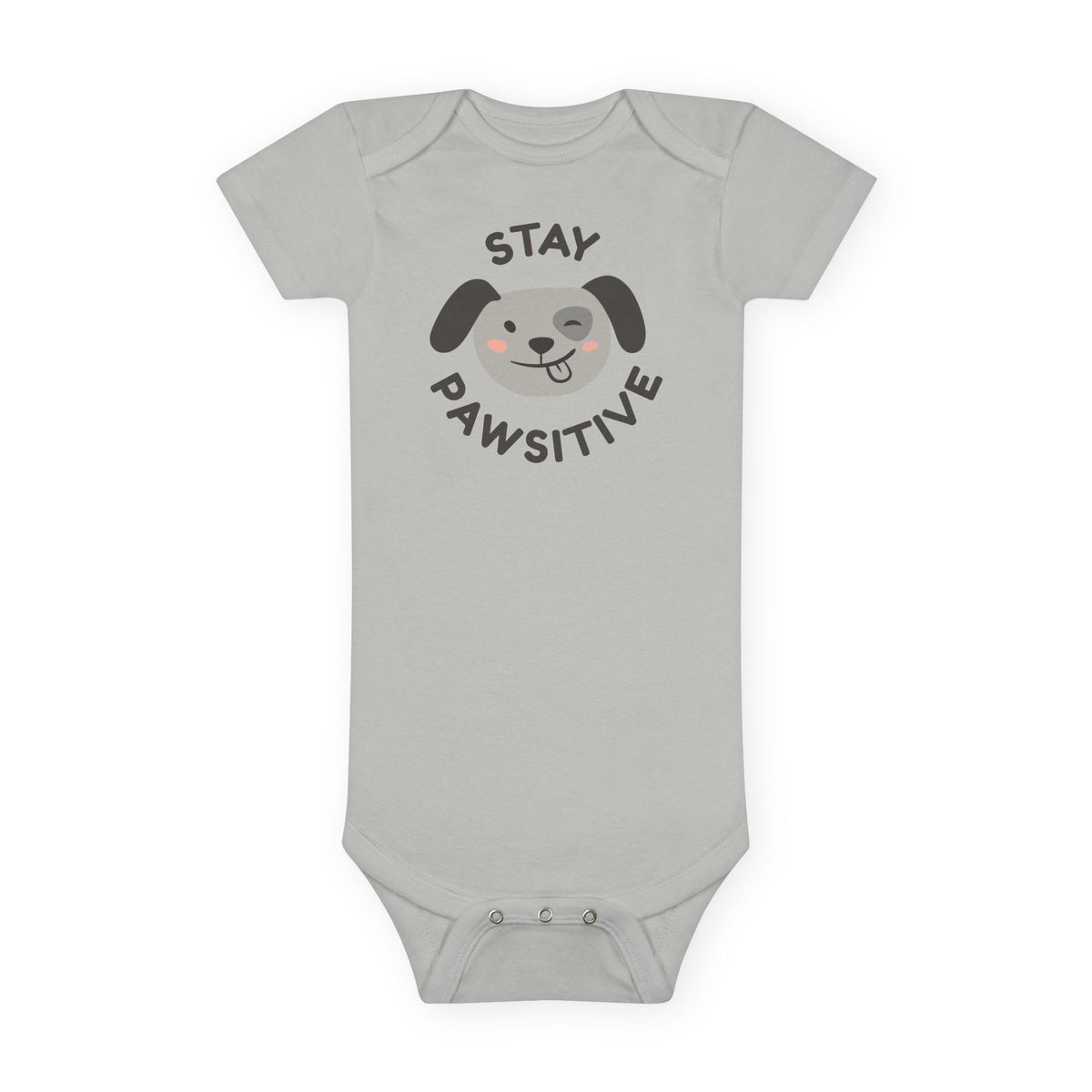 Baby Bodysuit Unisex Short Sleeve Stay Pawsitive — by Mariu del Campo