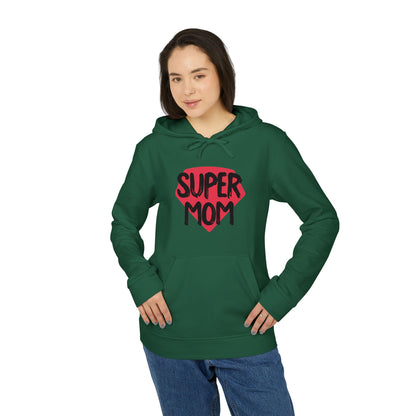 adidas® Unisex Fleece Hoodie Super Mom by Mariu del Campo.