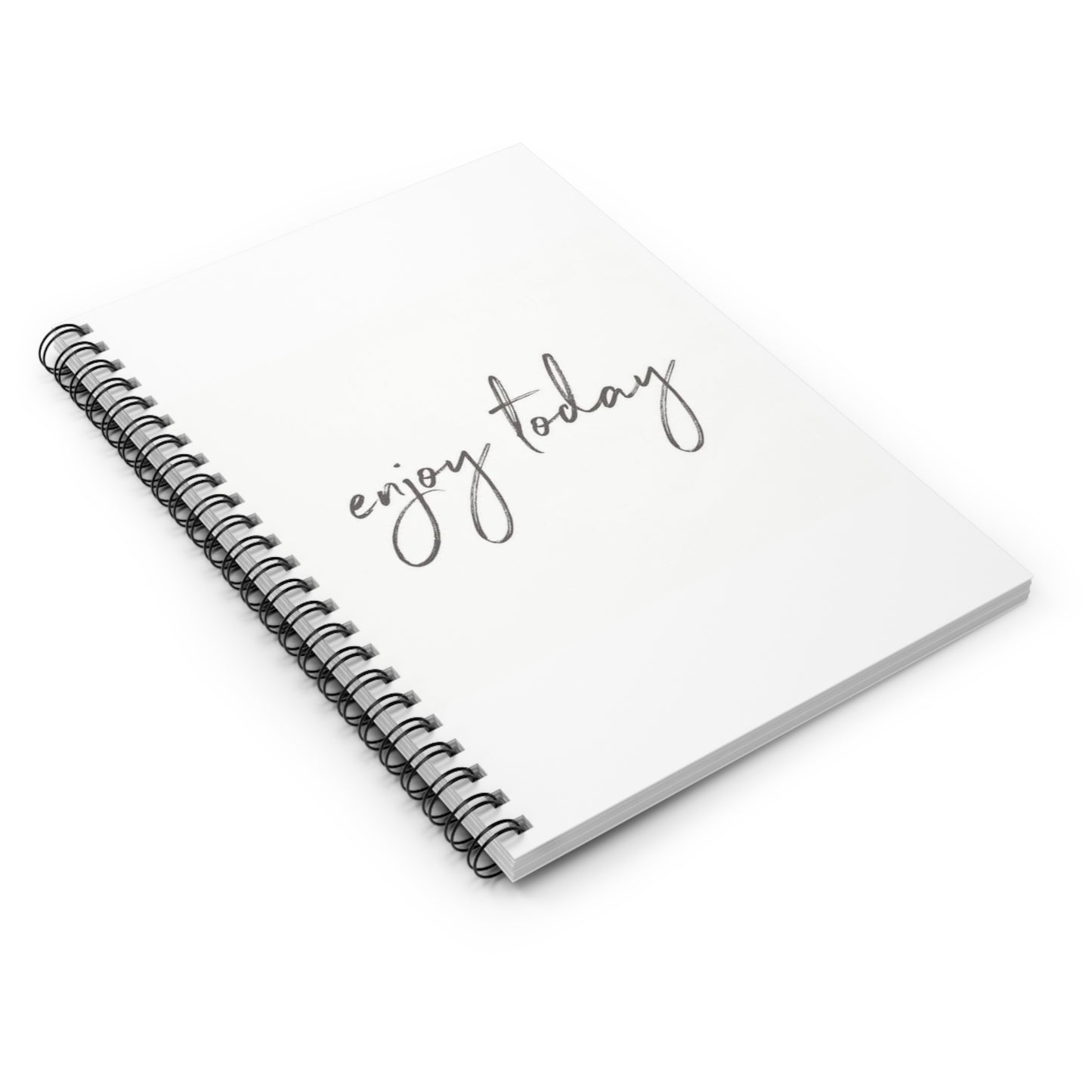 Notebook -Spiral Ruled Line Enjoy Today by Mariu del Campo.
