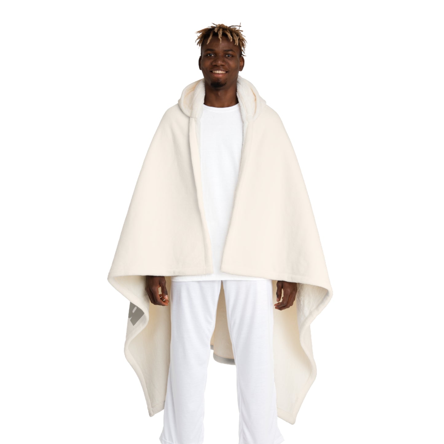 Blanket Hooded Sherpa Fleece Inhala Exhala by Mariu del Campo.