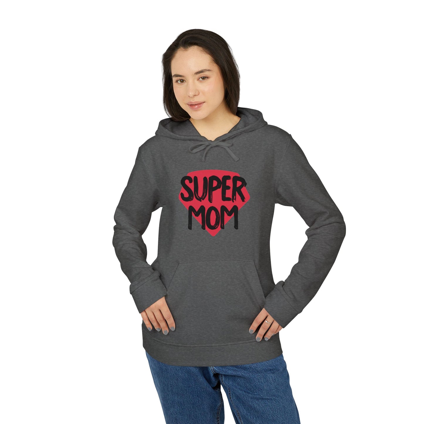 adidas® Unisex Fleece Hoodie Super Mom by Mariu del Campo.