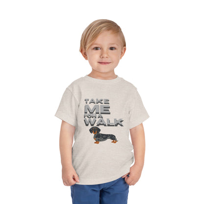 T-Shirt Toddler Dachshund by Mariu del Campo — asphalt option front view