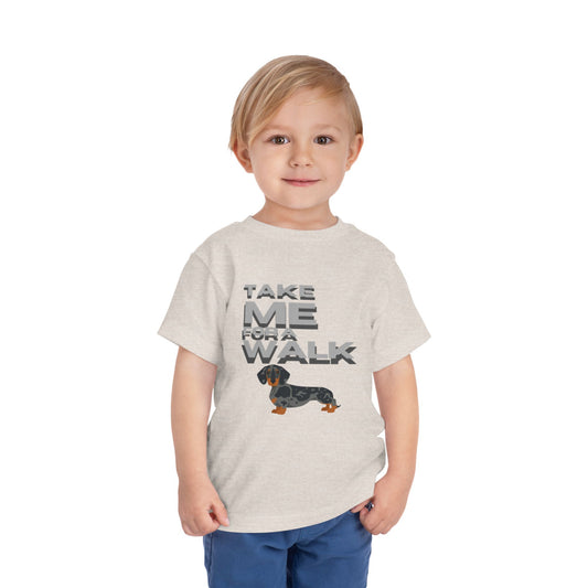 T-Shirt Toddler Dachshund by Mariu del Campo — asphalt option front view