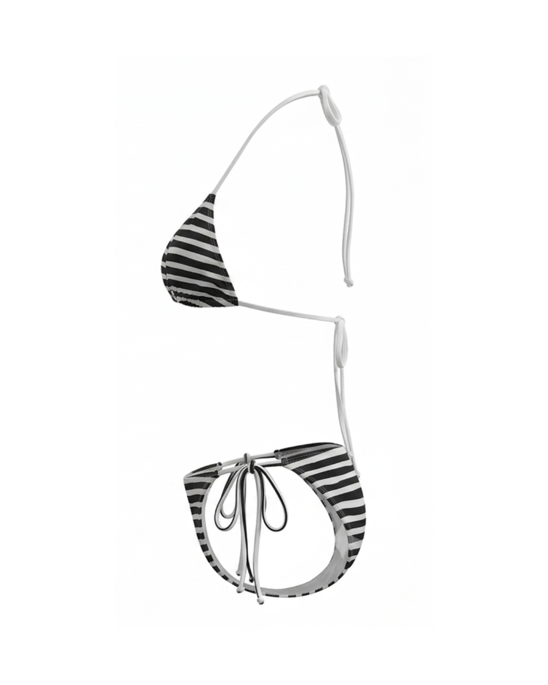 Swimsuit Women's Bikini Black Striped — by Mariu del Campo