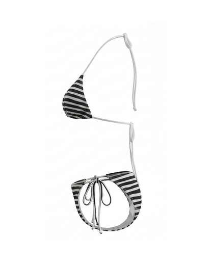 Swimsuit Women's Bikini Black Striped — by Mariu del Campo