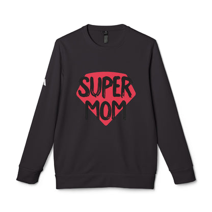 adidas® Unisex Fleece Crewneck Sweatshirt Super Mom by Mariu del Campo.