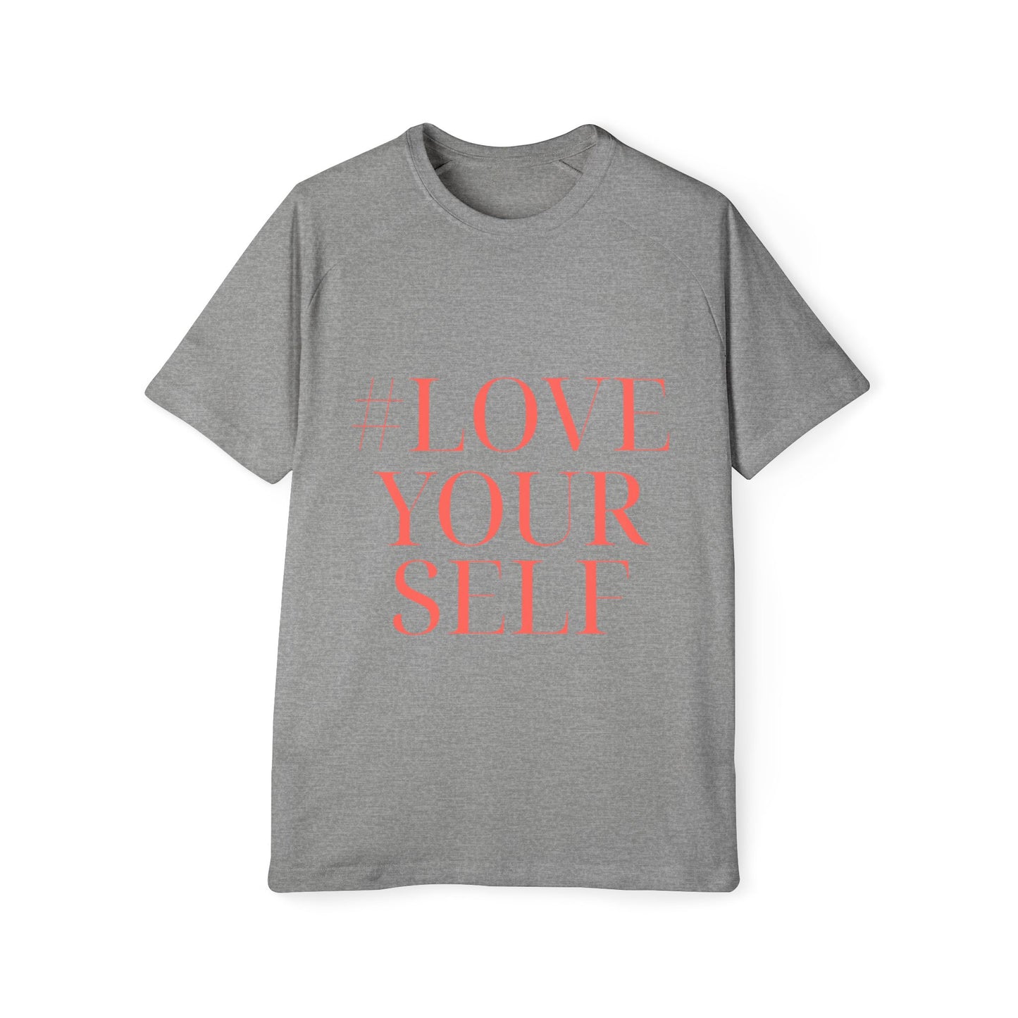 T-Shirt #LoveYourSelf Men's Raglan by Mariu del Campo.