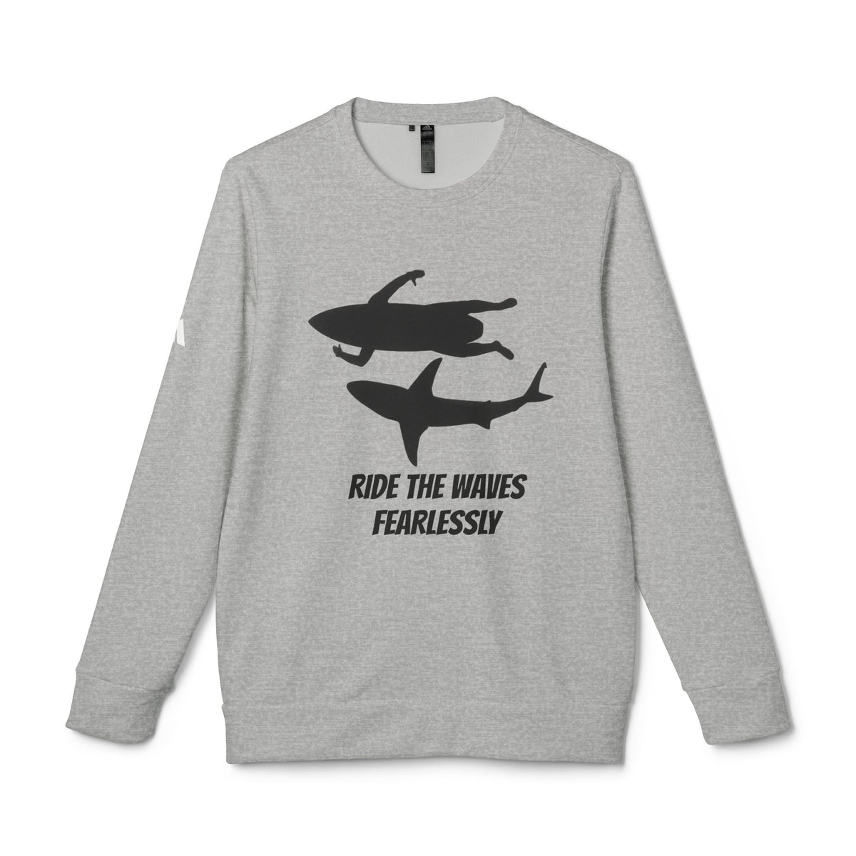 adidas® Unisex Fleece Crewneck Ride the Waves Fearlessly — by Mariu del Campo