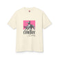 T-Shirt Unisex Cotton CowBoy by Mariu del Campo — faded cream option front view