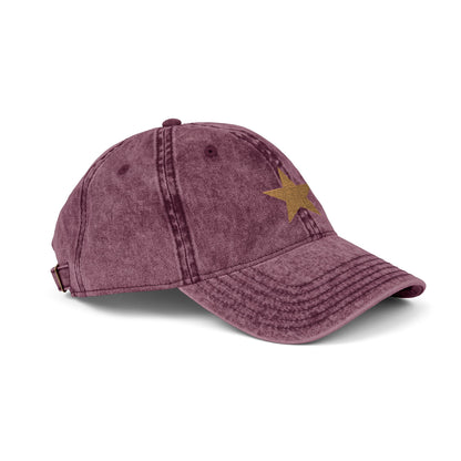 Hat Cap Vintage Golden Star Embroidered — by Mariu del Campo