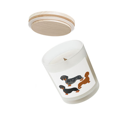 Candle Frosted Glass 11oz Dachshund Trio — Mariu del Campo